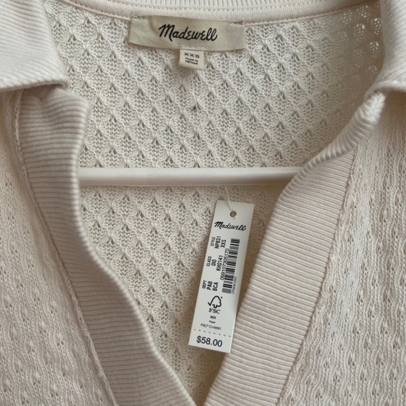 Madewell | Collared Pointelle Sweater Tee - Picture 3 of 9